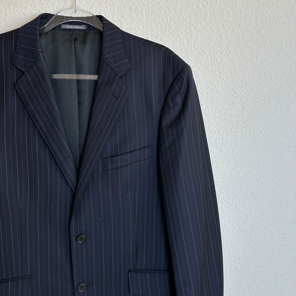 Ermenegildo Zegna Trofeo Wool Pinstripe Blazer Navy Blue 40R Saks Fifth Avenue